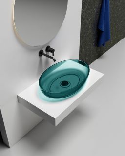 Раковина ABBER Kristall AT2801Aquamarin 60см бирюзовый